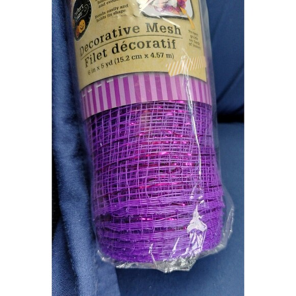 Crafters Square Royal Purple 6 in x 5 yds Halloween Decorative Mesh Crafting DIY - Picture 2 of 13